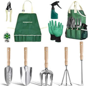 Kit di attrezzi da giardinaggio, 11-in-1 attrezzi da giardinaggio con tasca di stoccaggio, set di attrezzi da giardinaggio robusto in acciaio inossidabile, kit di attrezzi da giardinaggio per donne e uomini, regali per appassionati di giardinaggio