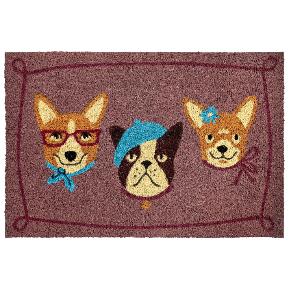 Zerbino di benvenuto in fibra di cocco antiscivolo 60 x 90 cm con retro in PVC Motivo cane Multicolore
