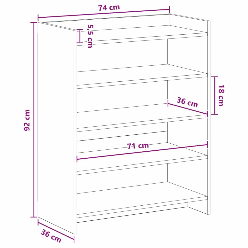 Mobile per scarpe Bianco 73,5 x 36 x 92 cm Legno ingegnerizzato 8011315