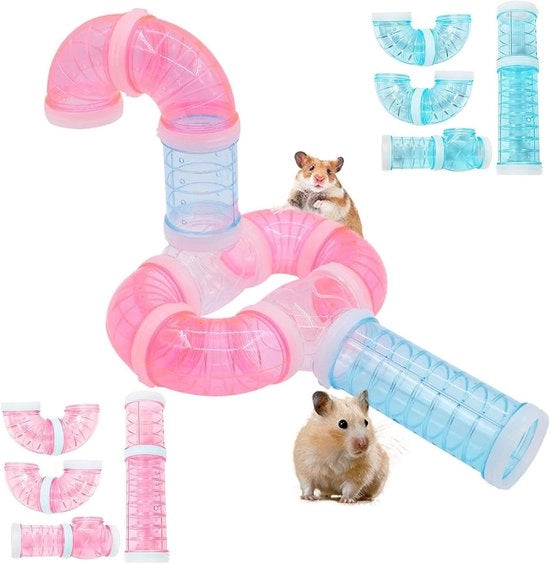 Set accessori 16 pezzi per gabbia di cavia - Sistema di buio in plastica trasparente per roditori