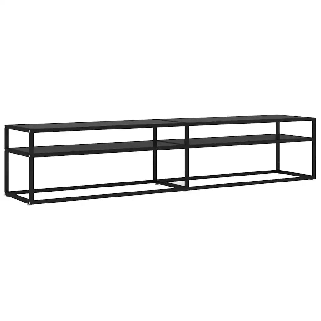 Mobile Porta TV-Mobile per TV-Credenza TV Nero 200x40x40,5 cm in Vetro Temperato