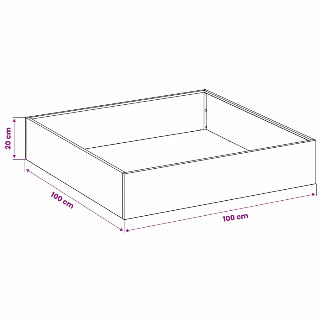 Vaso da giardino 2 pz Ruggine 100 x 100 x 20 cm Acciaio Corten 8005035
