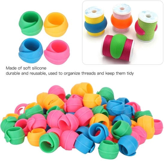 Organizzatore di Cavi in Silicone - 100 Unità - Salvacavi a Huggers - Salvacavo per Prevenire la Formazione di Nodo - Facile da Utilizzare - Duraturo e Riciclabile - Organizzatore di Cavi