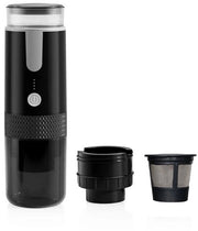 Macchina da caffè portatile, mini-cafètiera ricaricabile con connessione per capsule, adatta per campeggi, viaggi, attività all'aperto e camper. Incluso capsule e miscela di caffè.