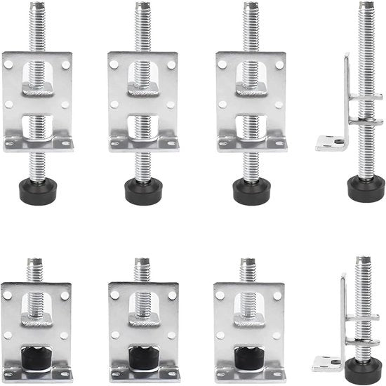 Set di supporti per mobili regolabili da 8 pezzi - supporti di livellamento in acciaio - carico pesante - supporti per mobili per tavoli, pannelli, armadi, banchi da lavoro - 55/102 mm