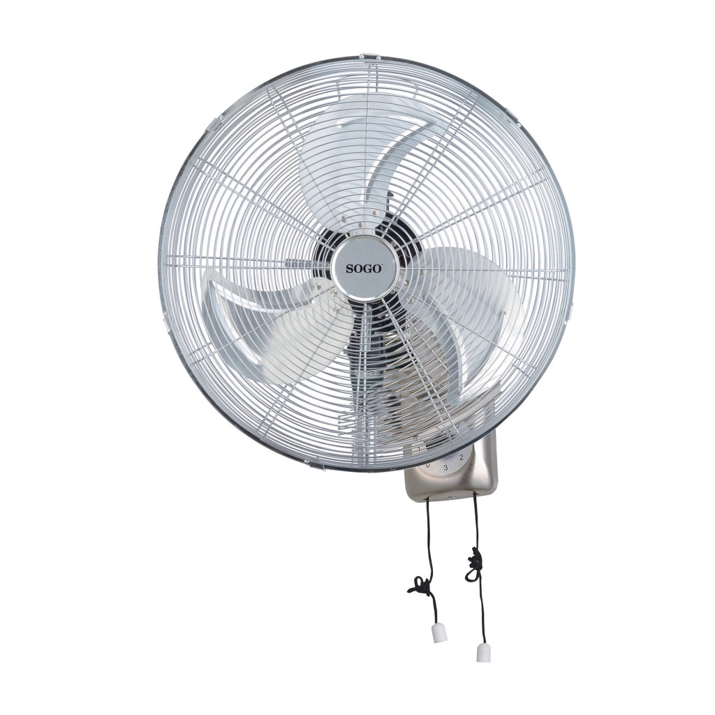 Ventilatore da parete industriale 45cm, motore 150W alluminio, 3 velocità oscillante, inclinazione regolabile ufficio - SOGO
