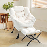 Poltrona relax con supporto per il collo e montaggio facile per balcone terrazza in metallo off white 70 × 20 × 77 cm