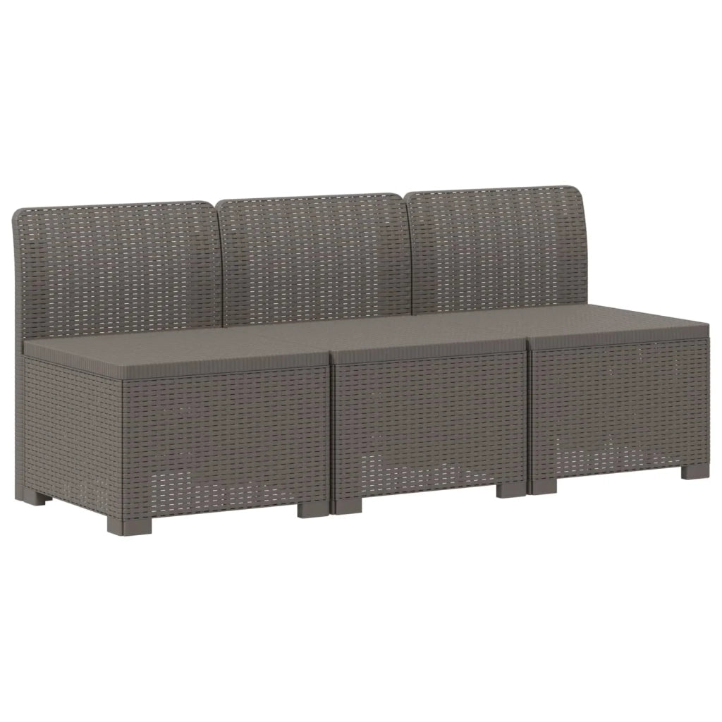 Divano da esterno-Divano da Giardino 3 posti con cuscini in look rattan PP 949619
