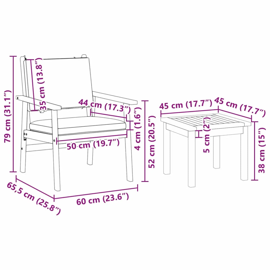 Set Divano da Giardino 6 pcs Marrone Legno di Acacia Massello 3331815