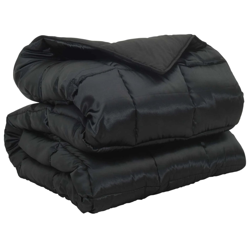 Piumone | Duvet Invernale Nero 140 x 220 cm Satin e Micropile