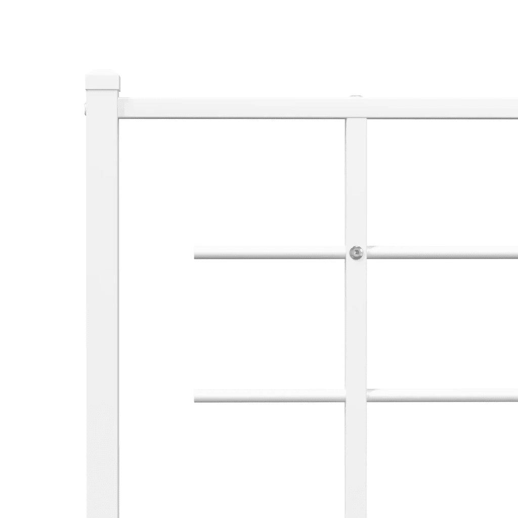 Letto matrimoniale | Letto per adulti | Giroletto con Testiera Metallo Bianco 160x200 cm