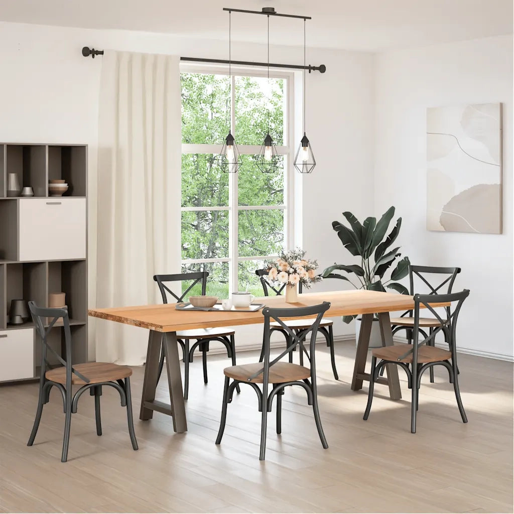 Gambe per tavolo da pranzo a forma di A 2 pz 60x(72-73) cm in acciaio 4012851