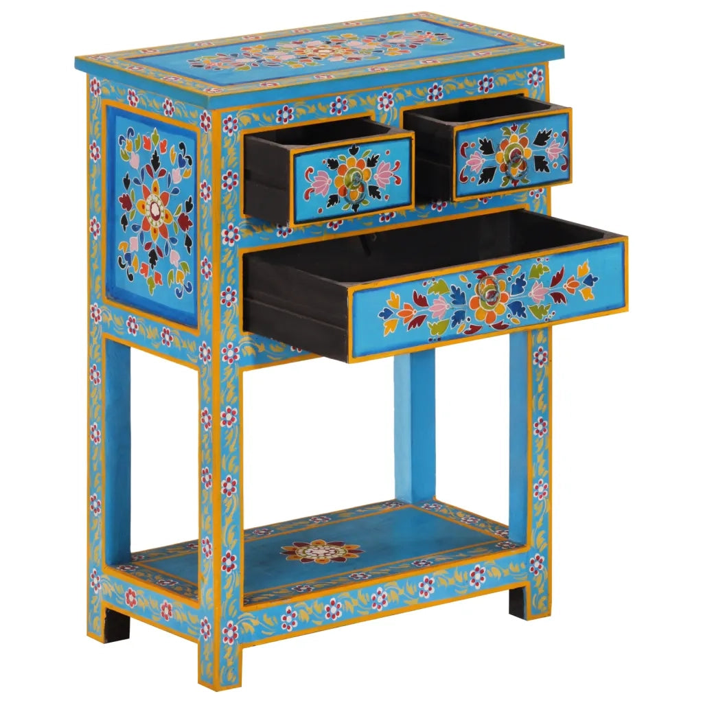 Credenza | Madia | Buffet da pranzo | Armadio da pranzo Turchese 55x30x76 cm in Legno Massello di Mango