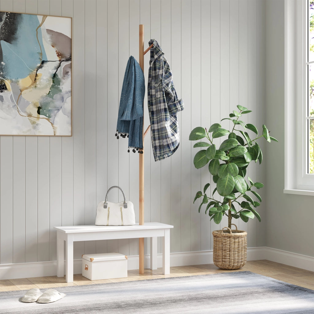 Appendiabiti con panca ¨C Minimal ¨C Bamb¨´ e MDF 80x30x180cm