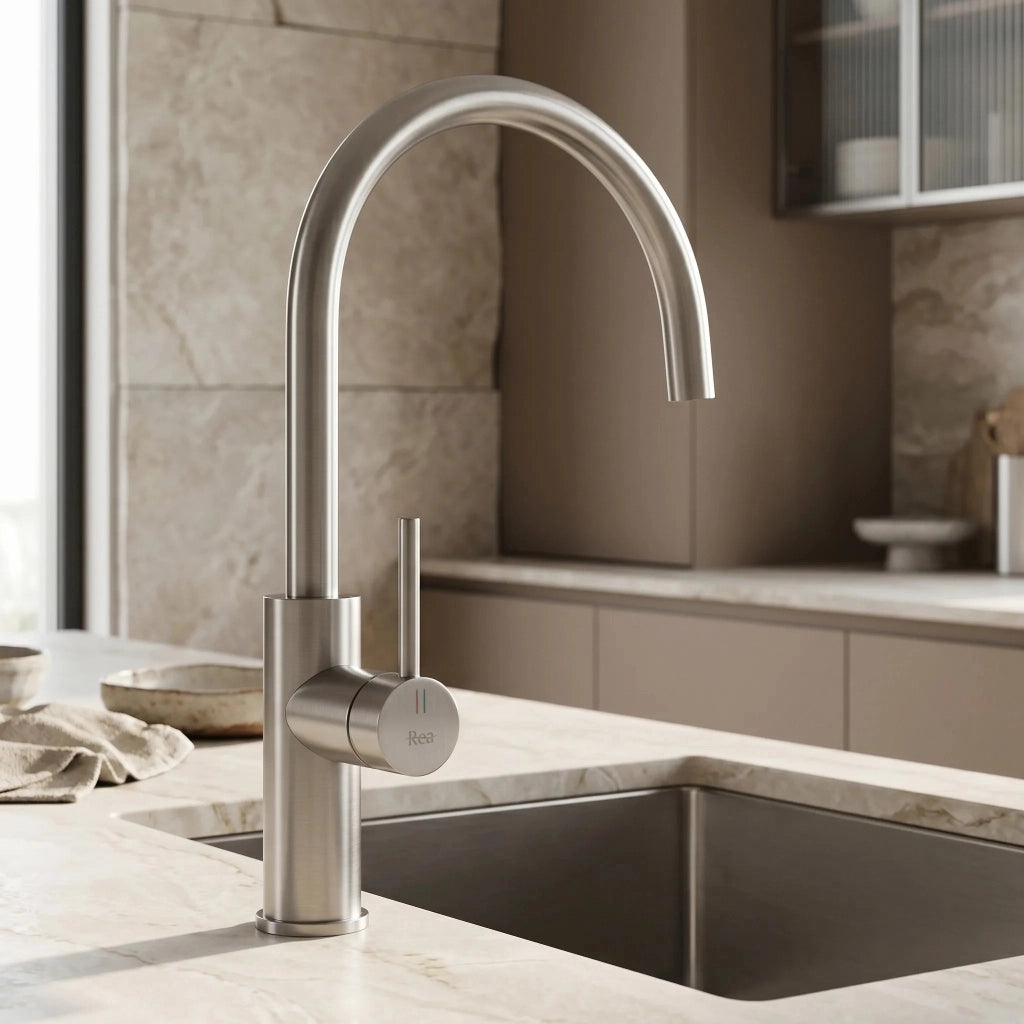 Rubinetto Da Cucina Rea Rivo Brush Nickel