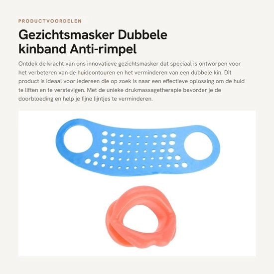 Faccialift con doppia cintura per le guance - Strumento anti-rughe - Allenatore labiale in silicone - Faccialift con cintura - Per la rigenerazione della pelle - Dimensioni: 12x8x6 cm