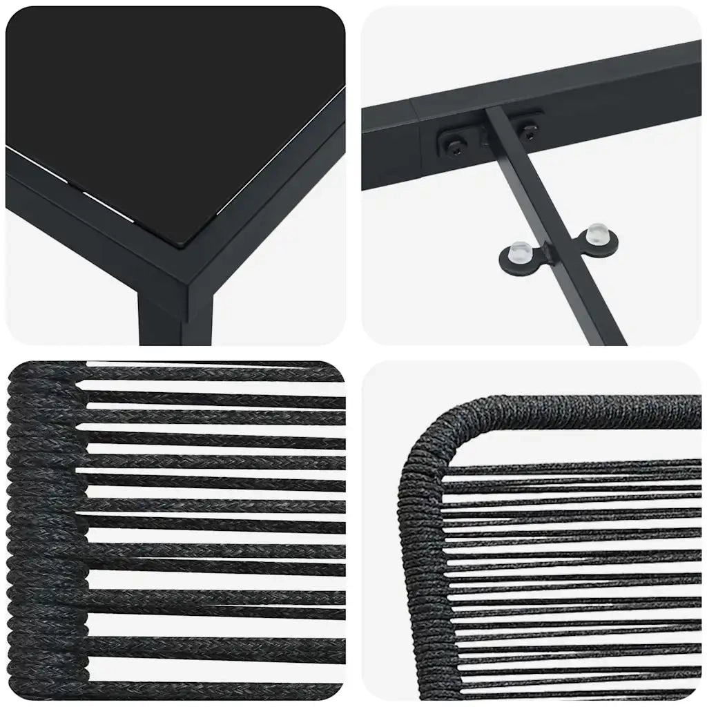 Set da Pranzo per Giardino 5 pcs Nero 3379157