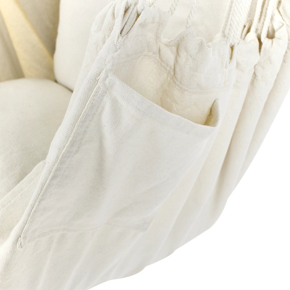Sedia amaca sospesa da interno esterno in cotone beige e blu Stile Boho