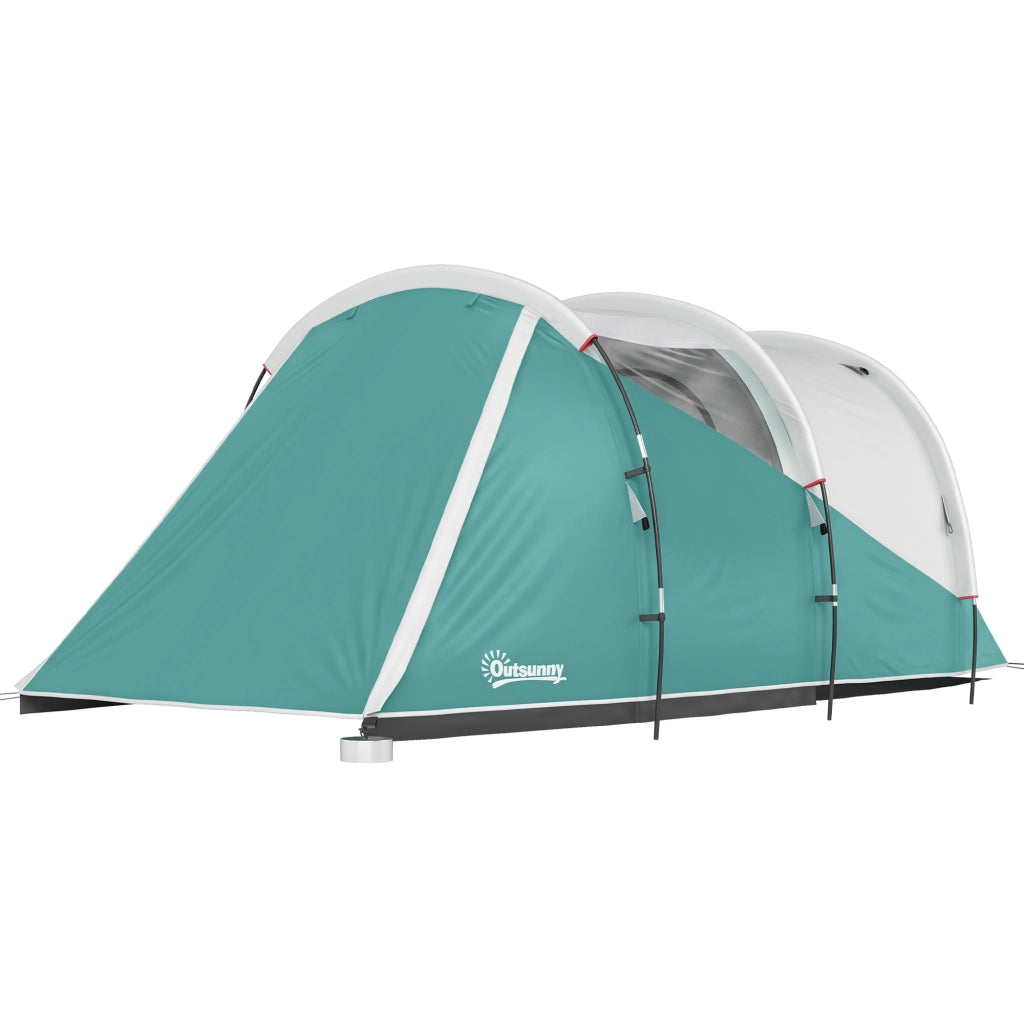 Tenda da Campeggio 3 Posti Impermeabile a Tunnel ¨C zephmum ¨C Verde 460x260x190 cm
