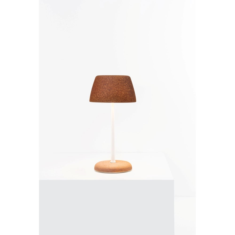 Lampada Smart Trilli Wi-Fi Zafferano - Led Ricaricabile, Touch, App Wi-Fi, Ceramica Decorata Bianca e Ruggine