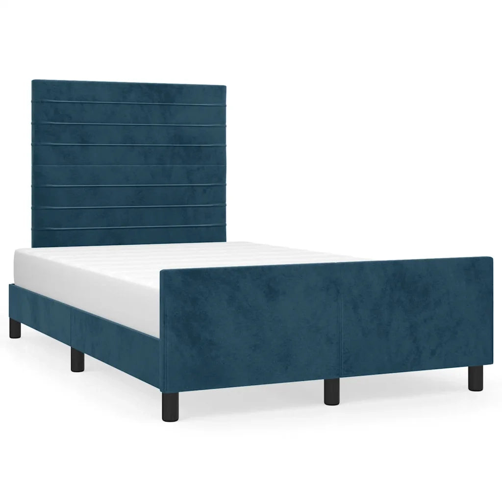 Giroletto senza Materasso Blu Scuro 120x190 cm Velluto