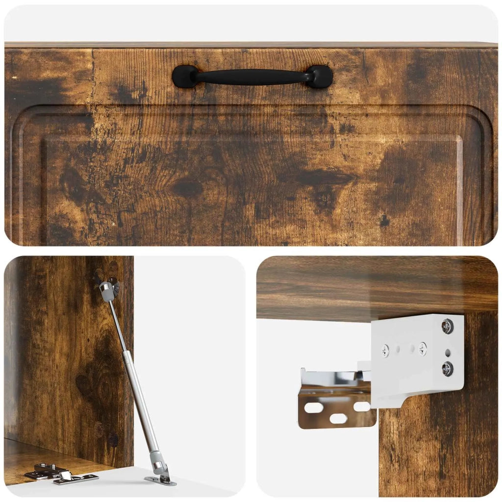 Mobile TV da Muro | Armadietto TV | Mobile Porta TV Rovere Fumo 98 x 41 x 30 cm