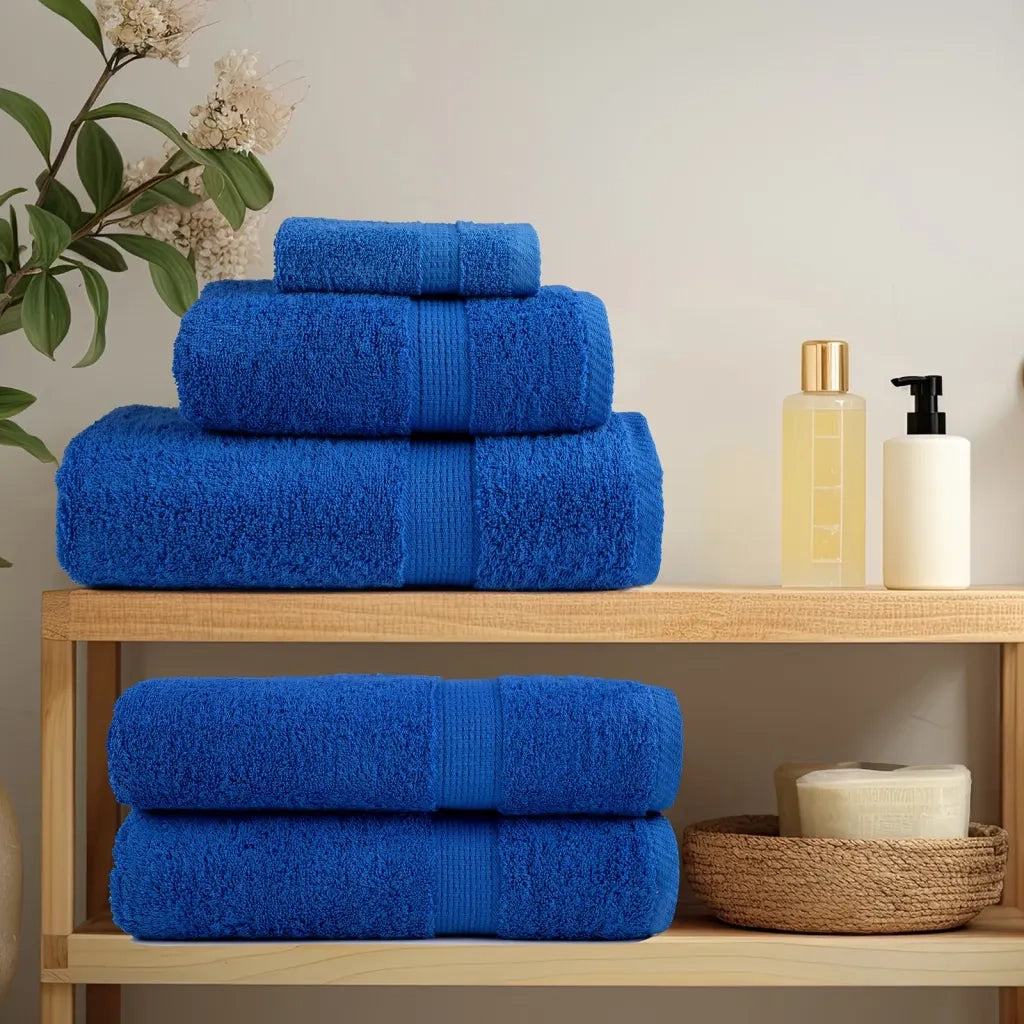Asciugamani da Bagno SOLUND 4 pz Blu 100x150 cm 600gsm 137192