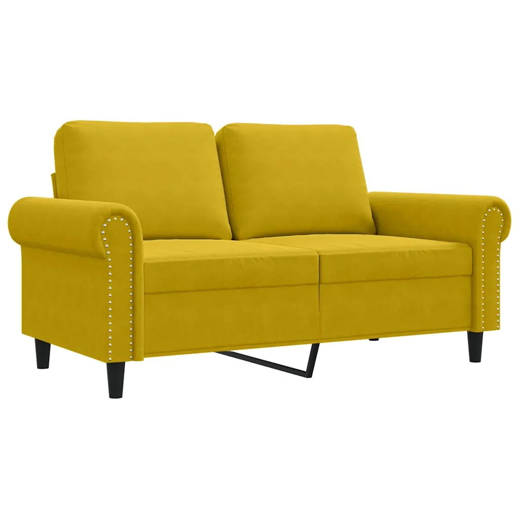 Divano a 2 Posti giallo 120 cm in Velluto 359525