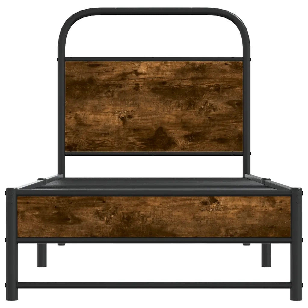 Giroletto senza Materasso-Struttura Letto Rovere Fumo 75x190 cm in Truciolato 454543