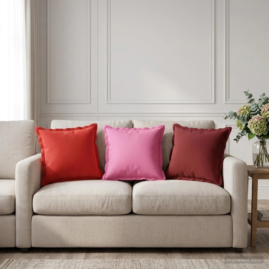 Federa 12 pz HOUTEN Rosso 40 x 40 cm Poliestere 916935