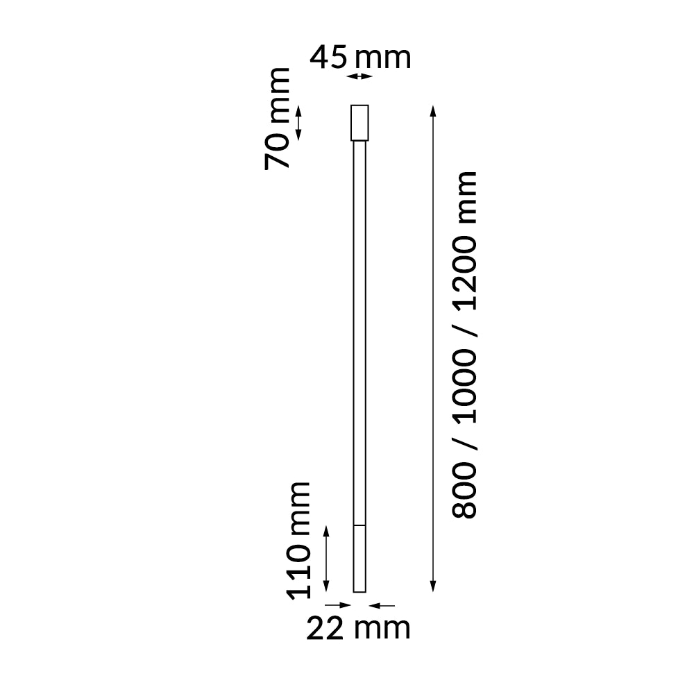 Spot soffitto nero cilindro 80 cm G9 Dohar ALHA 9210