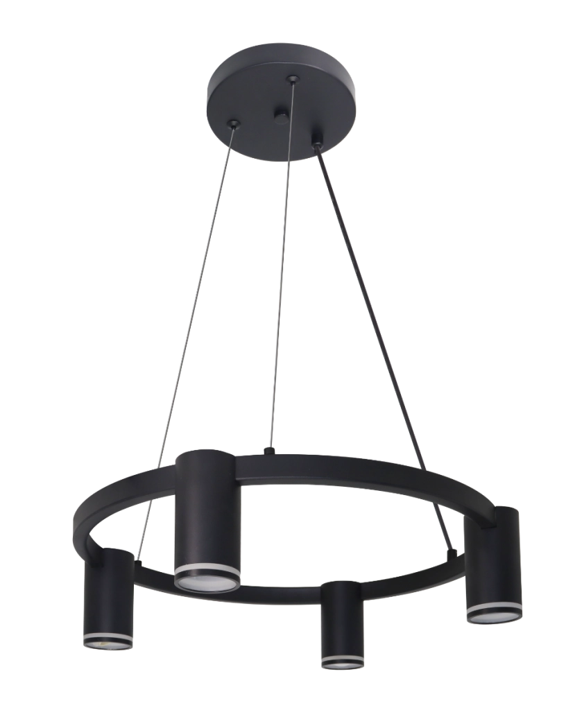 Lampada a sospensione Paris nera 4 luci GU10 Ø47cm
