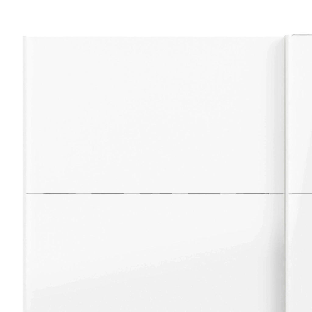 Guardaroba 2 ante London, Mobile camera da letto, Cabina armadio portabiti, Armadio appendiabiti, 182x62 h220 cm, Bianco lucido
