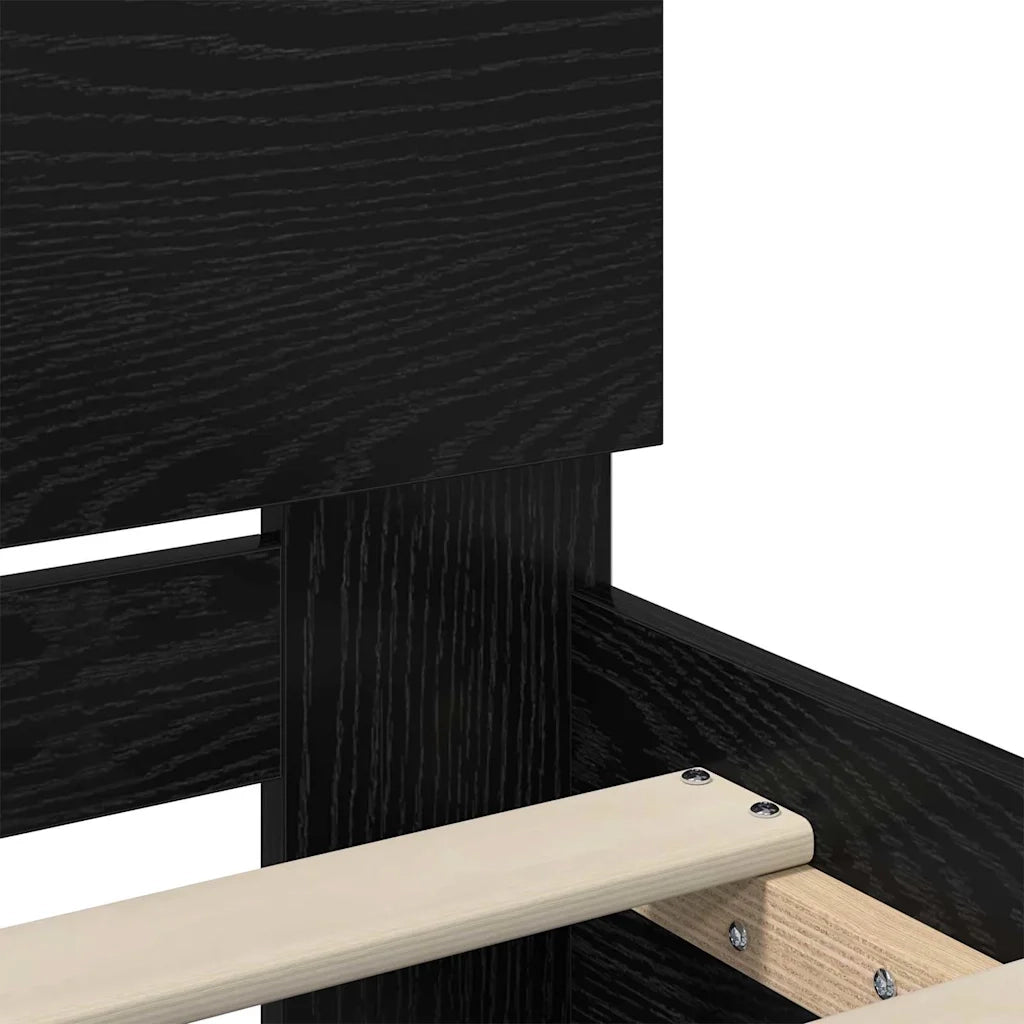 Struttura del letto Rovere Nero 140 x 190 cm Legno multistrato 3403573