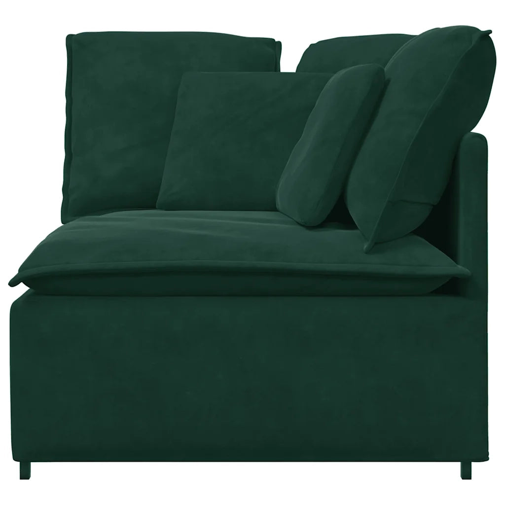 Modulo Angolare Divano Modulare con Cuscini-Sofa Modulare-Divanetto Verde Scuro 100 cm
