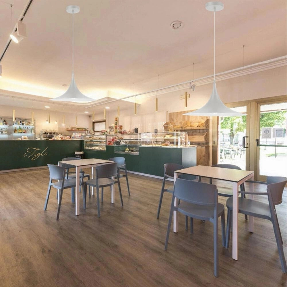 Trade Shop - Lampadario A Sospensione Stile Contemporaneo In Metallo Decorativo Luce E27 B98 - Bianco