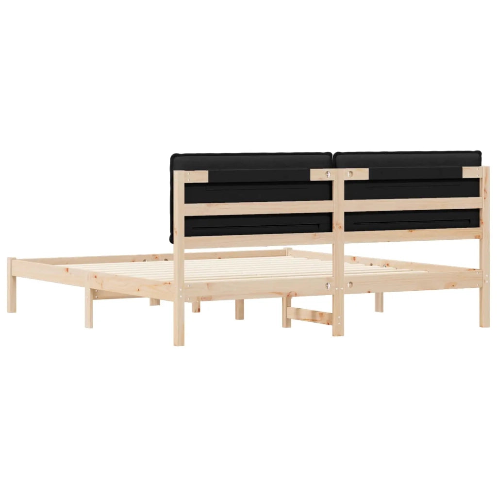 Letto con Testiera Rivestita Nero 200 x 200 cm 3405559