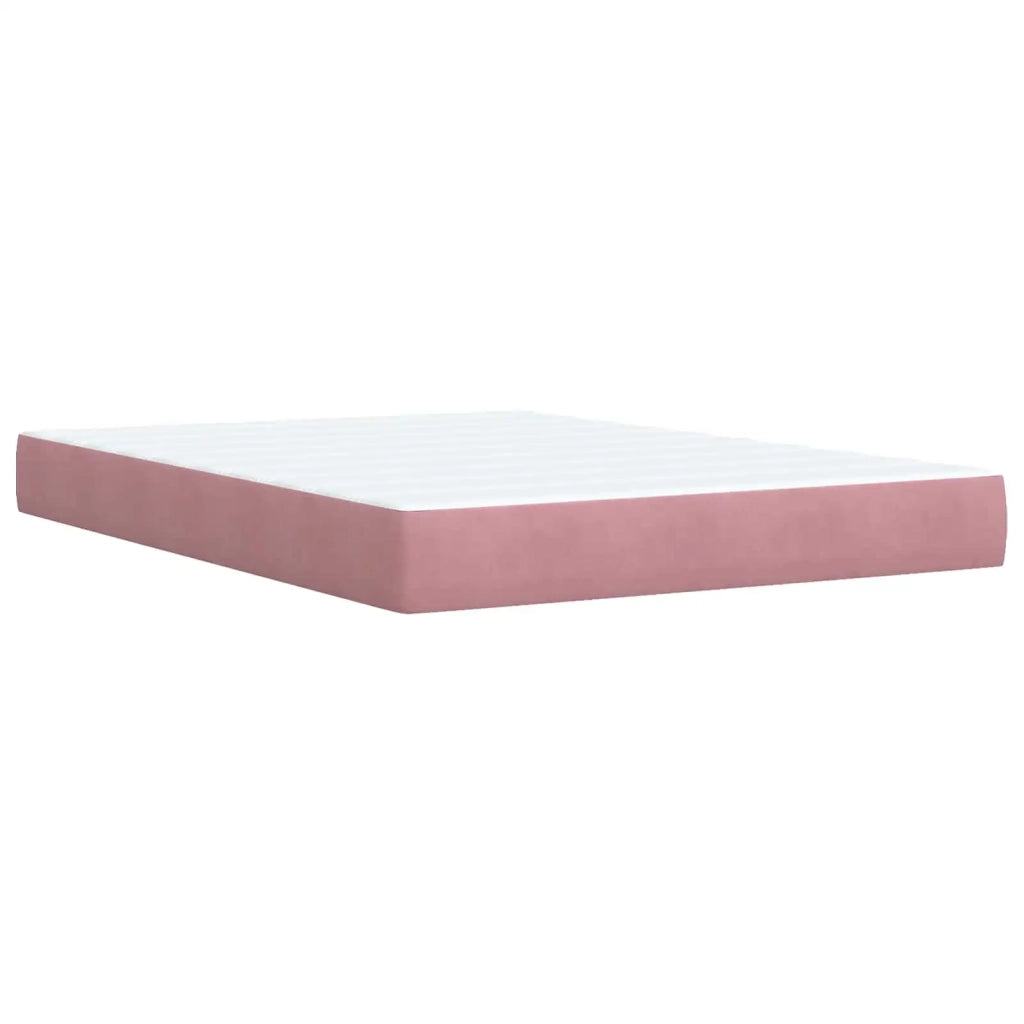 Letto box spring con materasso Rosa 140 x 200 cm Velluto 3455131