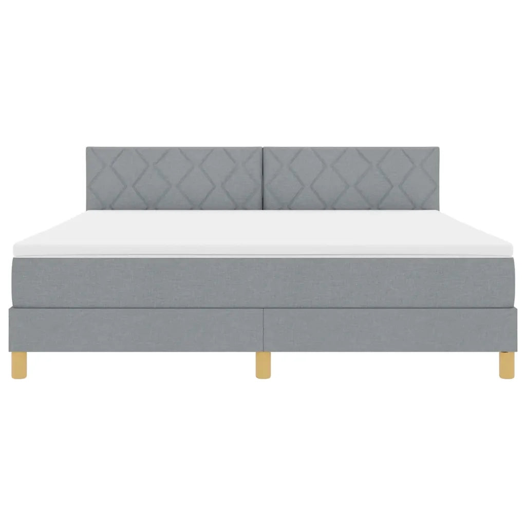 Letto a Sorgente LED con led Grigio chiaro 180 x 200 cm Tessuto 3342534