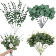 Decorazione da tavolo a 30 pezzi con foglie di eucalipto artificiali, foglie di eucalipto artificiali scure, foglie di eucalipto artificiali, rami artificiali per matrimoni, feste e decorazione di casa