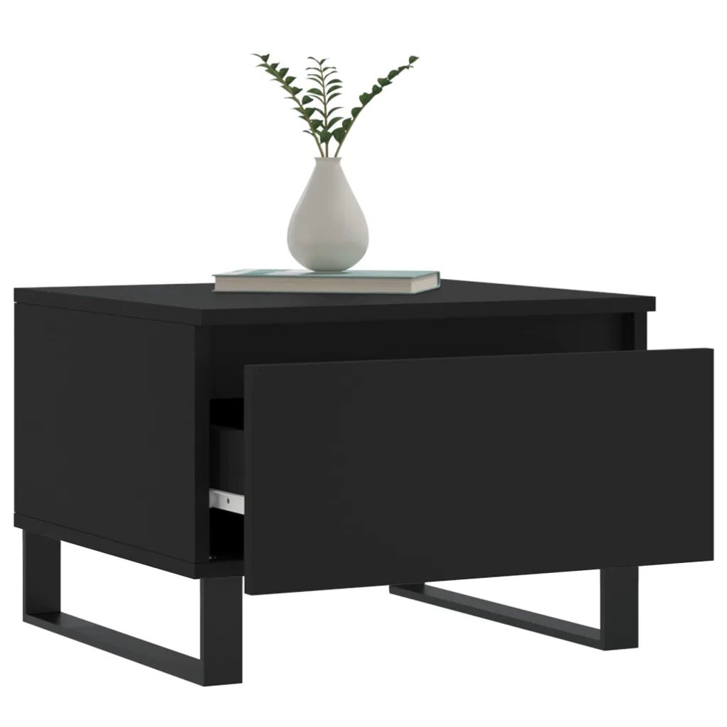 Tavolini da Salotto 2pz Neri 50x46x35 cm in Legno Multistrato 830879