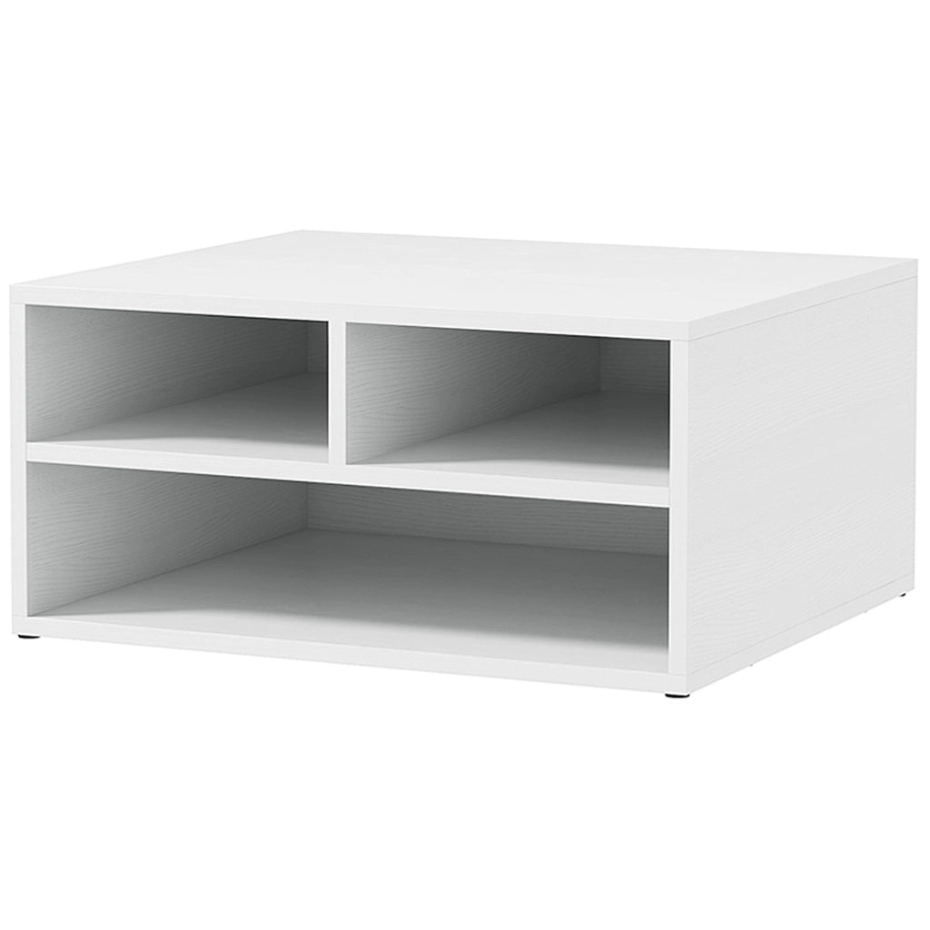Mobile Porta Stampante da Ufficio con 3 Ripiani Aperti a 2 Livelli, 47x40x22.5 cm, Bianco