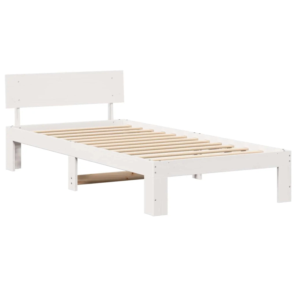 Struttura del letto-Giroletto-Rete del Letto Bianco 90 x 200 cm Pino massello 758007
