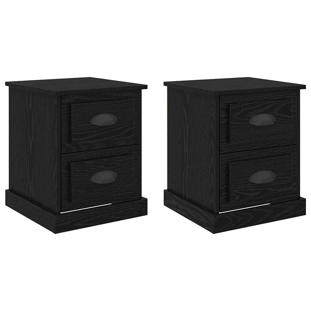 Armadio da Notte 2 pcs Rovere Nero 39 x 39 x 47.5 cm 881333