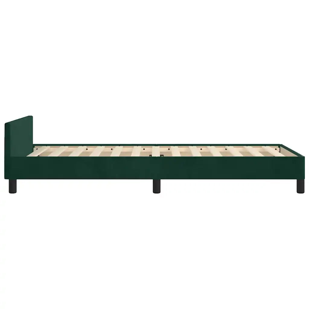 Letto singolo | Letto per adulti | Giroletto senza Materasso Verde Scuro 100x200 cm in Velluto