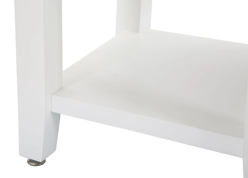 Comodino Shine 45x54x40 cm in Legno MDF e Metallo Bianco