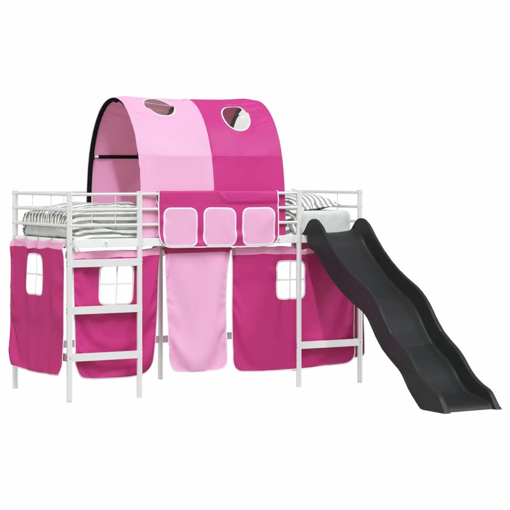 Struttura del letto loft per Bambini | Letto Infantile | Lettino Bianco e Rosa 75 x 190 cm