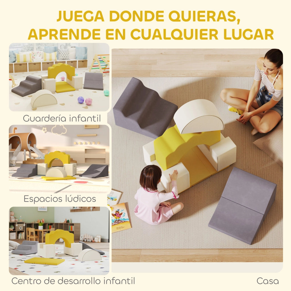 Blocchi di psicomotricit¨¤ per bambini ¨C zephmum ¨C 7 pezzi giallo