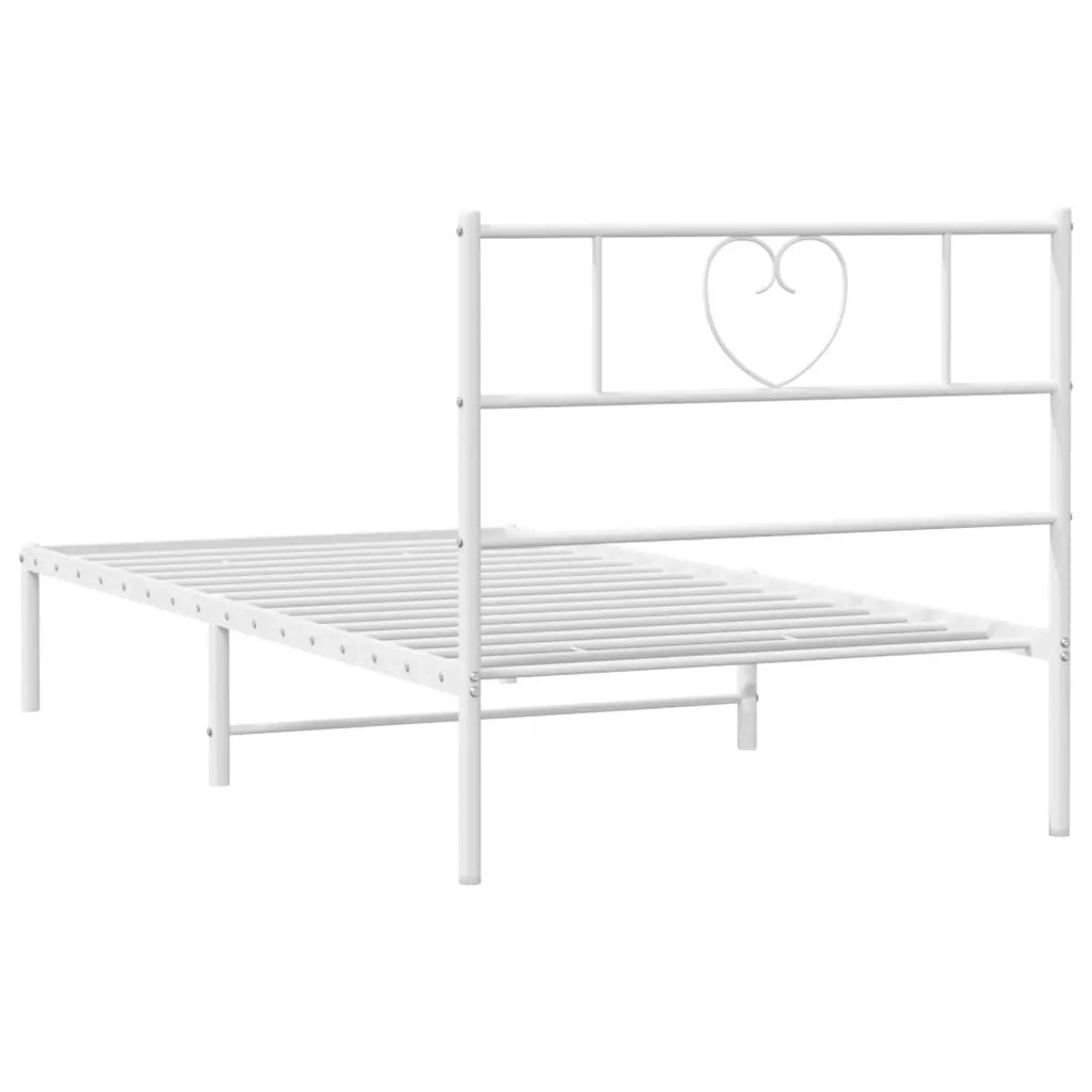 Giroletto con Testiera Metallo Bianco 90x200 cm 355505