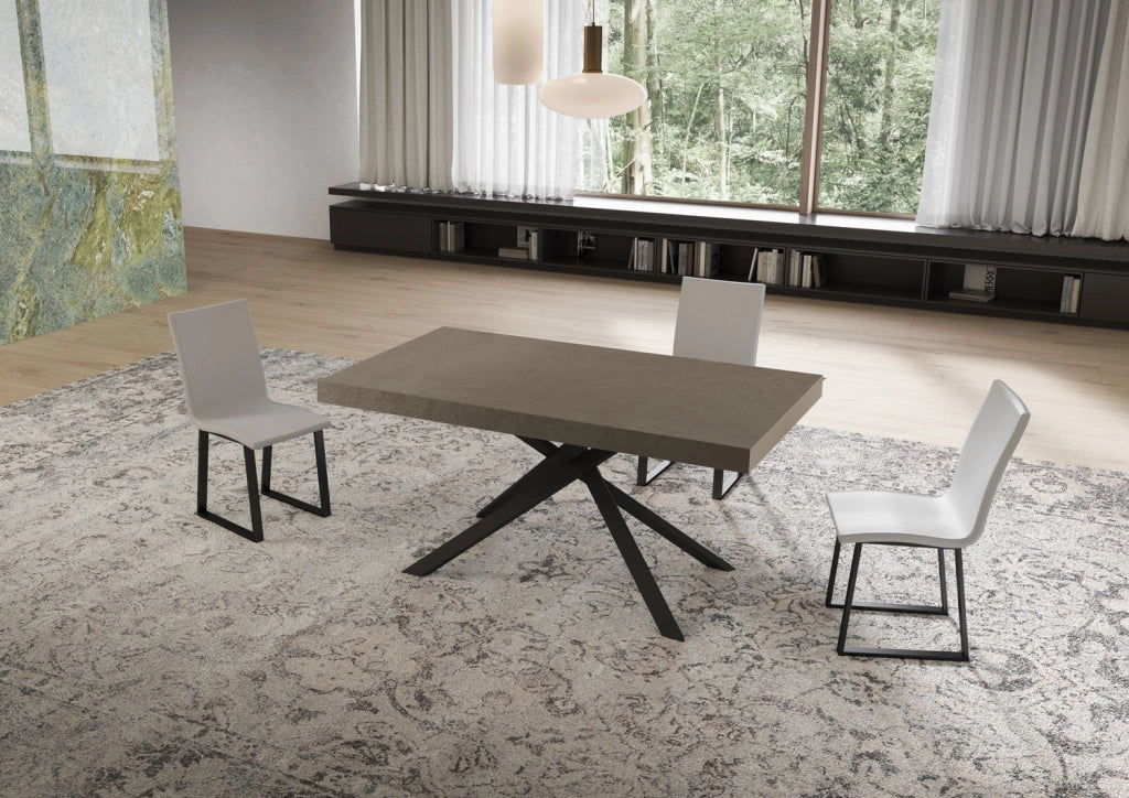 Tavolo allungabile 160/264x90 cm Niket tortora gambe antracite